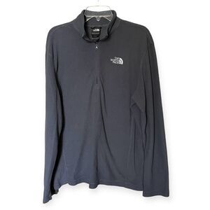 The North Face Gray Fleece 3/4 Zip Long Sleeve Lightweight Shirt Size Large